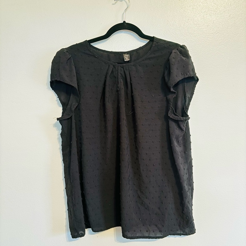 SHEIN black short sleeve blouse with textured fabric size 2XL